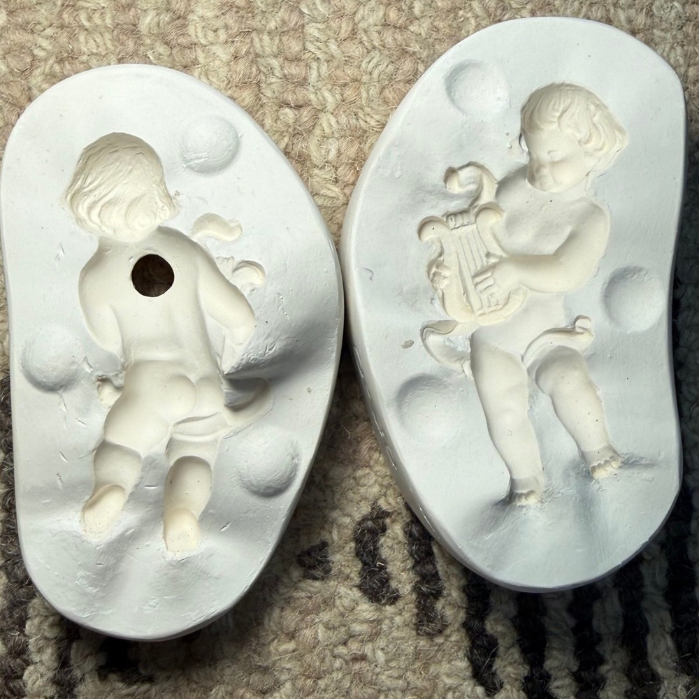Vtg Donas Ceramic Mold Lot Snowman Birds Cherub Ornament Plaster Slip Cast Craft - Picture 9 of 15